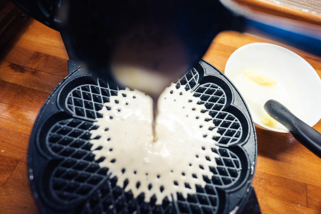 making Norwegian waffles