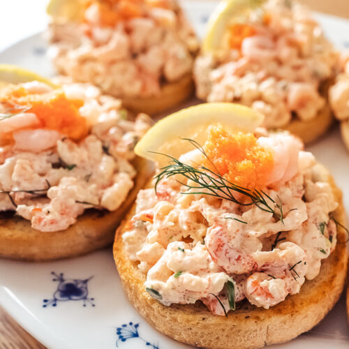 Toast skagen Swedish shrimp salad toast
