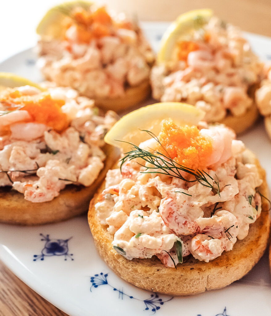 Toast skagen Swedish shrimp salad toast