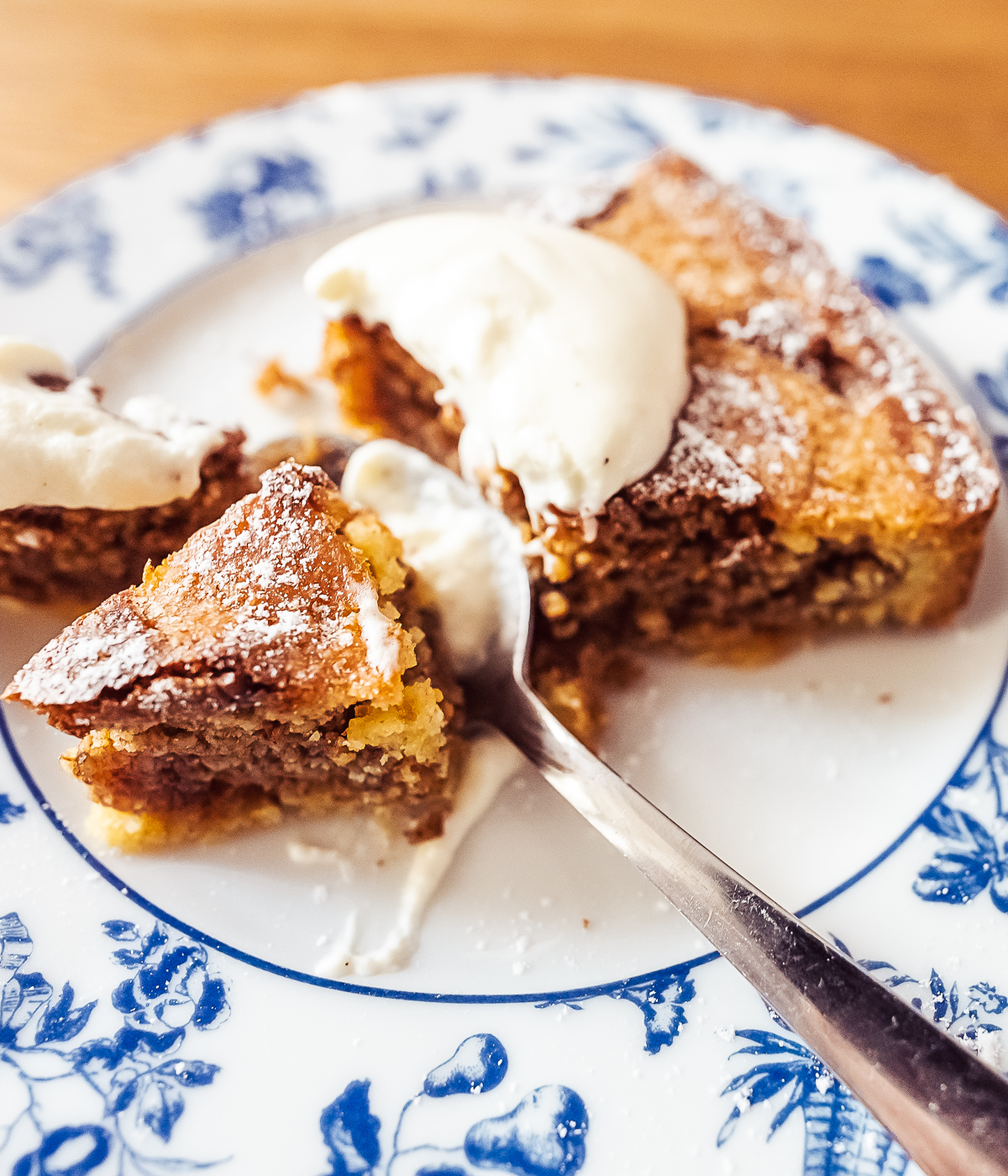 norwegian fyrstekake with whipped cream