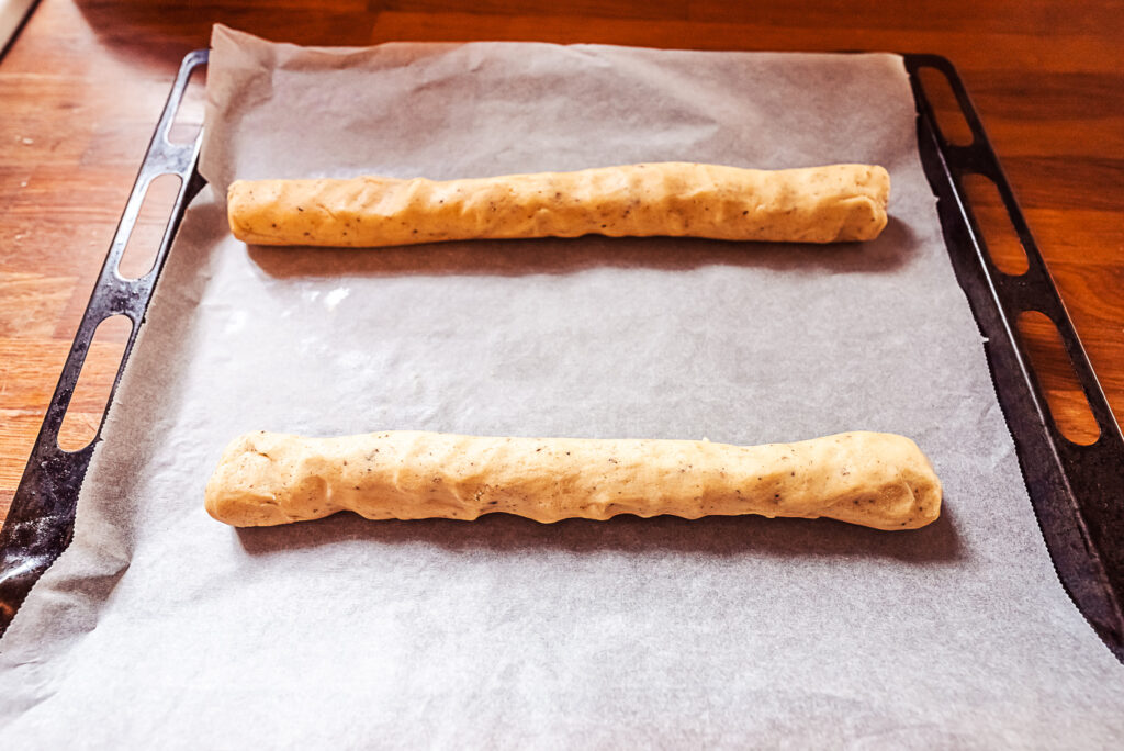 rolling out dough for swedish cardamom slices