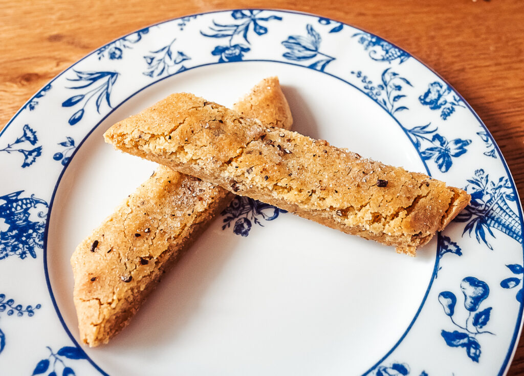 slicing Swedish cardamom cookies