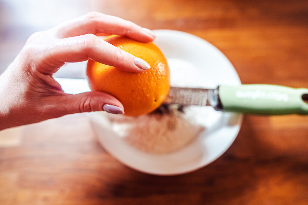 zesting an orange