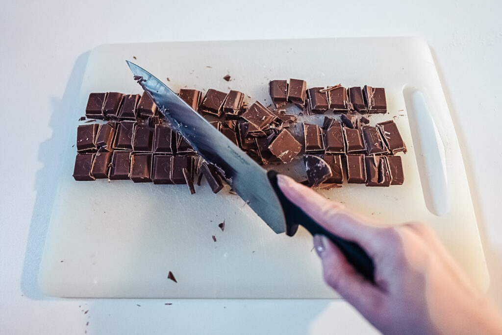 chopping chocolate