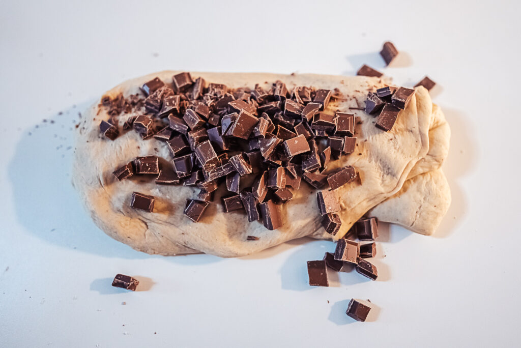 making chocolate buns