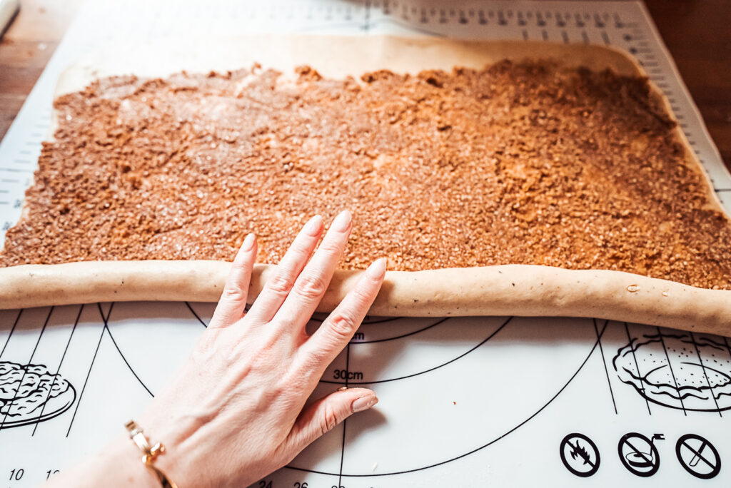 rolling dough for kringle