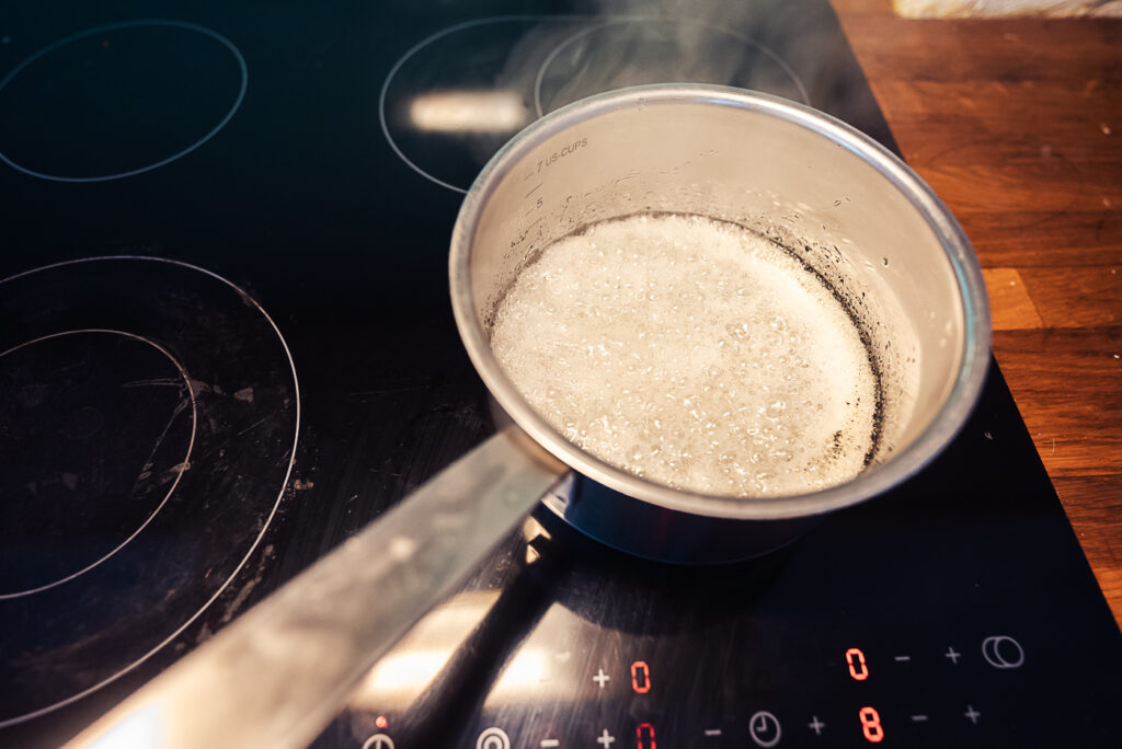 boiling syrup for flødeboller