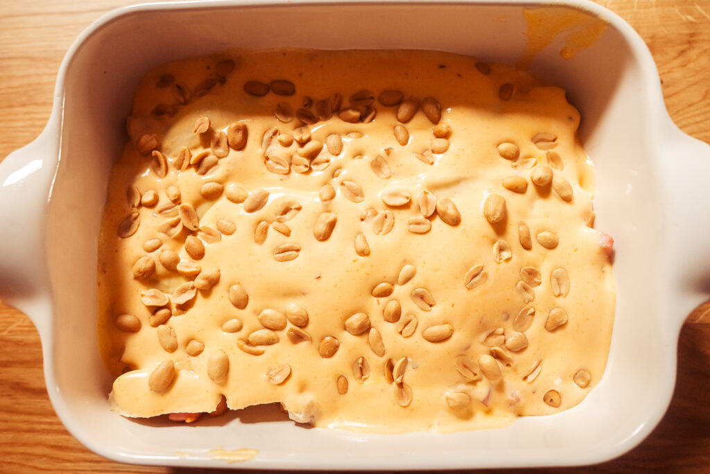 flying jacob casserole before it's put in the oven